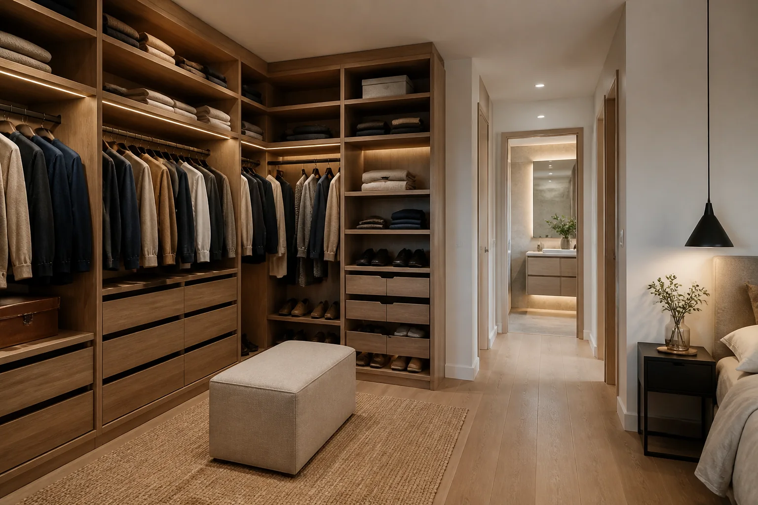 Vestidores a medida para anexo compacto al dormitorio en Fuengirola